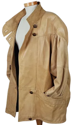 UNO MOMENTO Vintage Damen Lederjacke, hellbraun - Gr. XXXL  - Bild 3