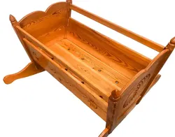 Vintage Wiege Baby Holz - Bild 3