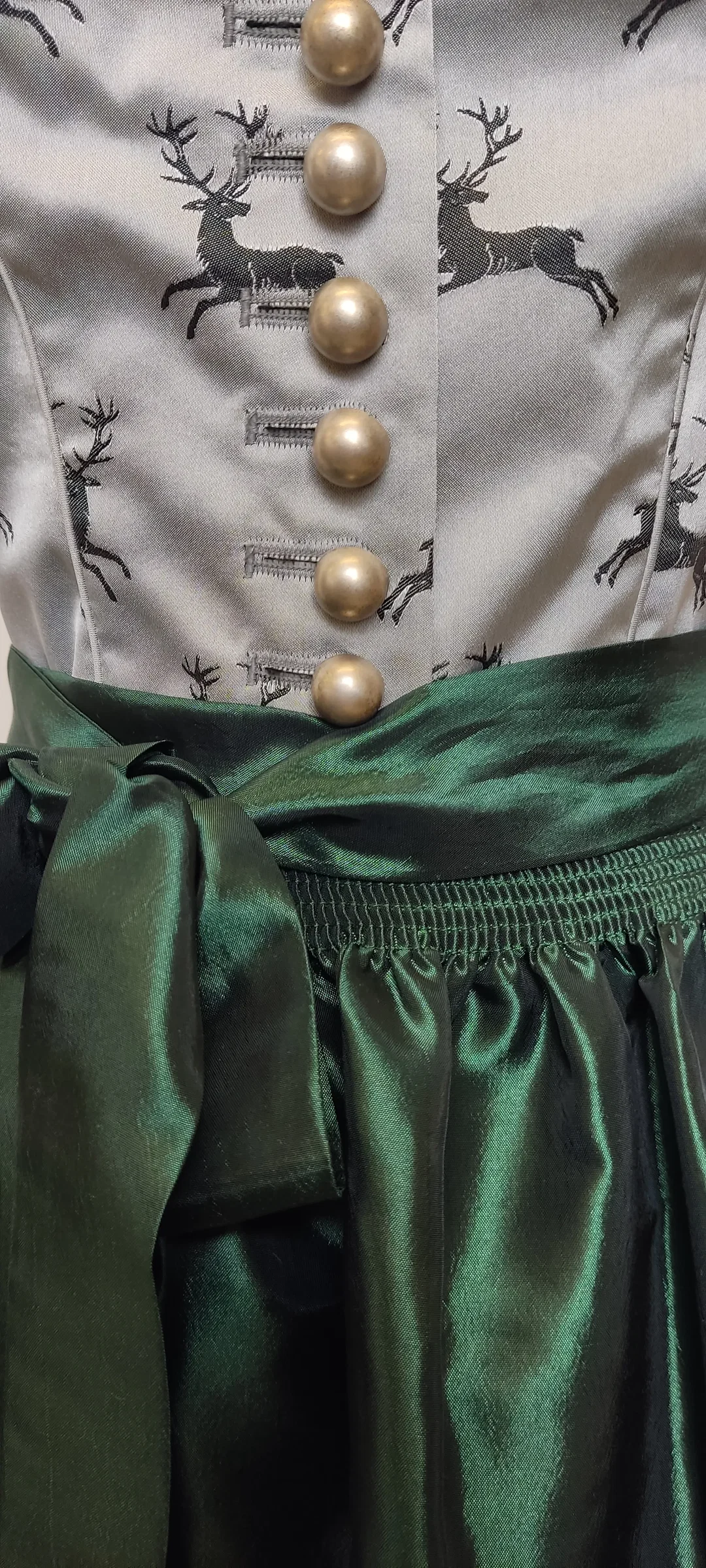 Kaiser Franz Josef Damen Dirndlkleid grün/schwarz/grau Gr. 34 – Bild 3