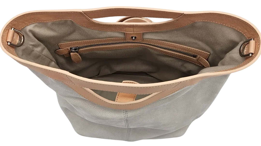 Max V. Koenig Damen Lederhandtasche, beige/creme - Höhe ca. 29 cm  – Bild 3
