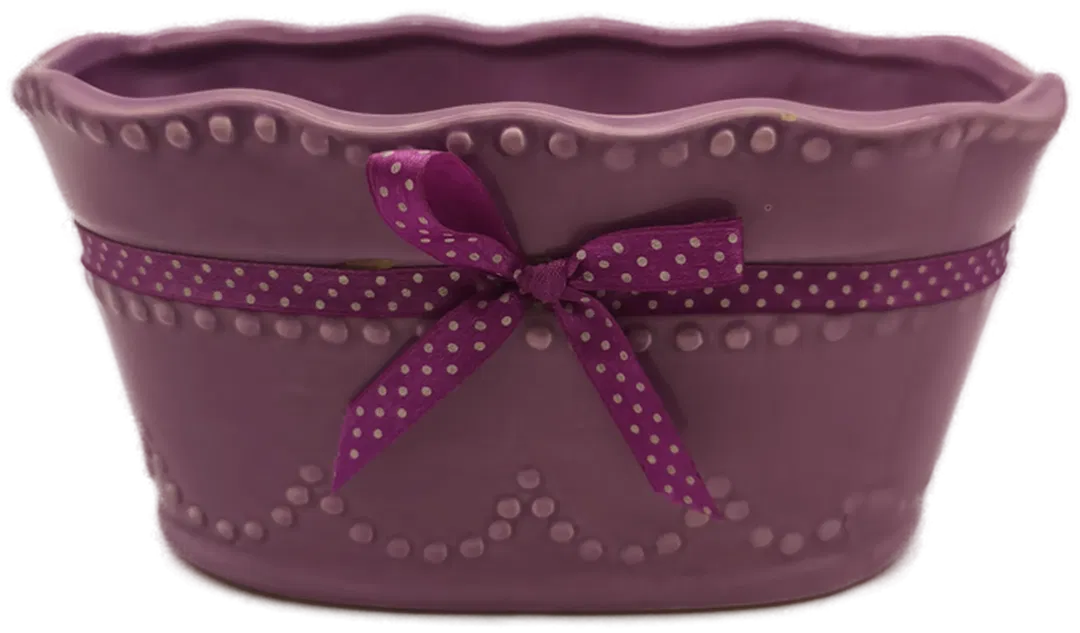 romantischer Übertopf, lila - Bild 4