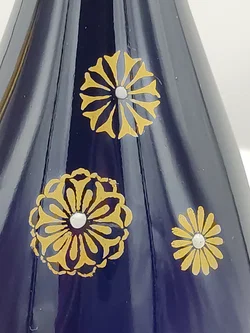 Lichte Porzellan Vase (Fine China) Echt Kobalt Gold  | Aus Thüringischen Manufaktur – Vorschau 7