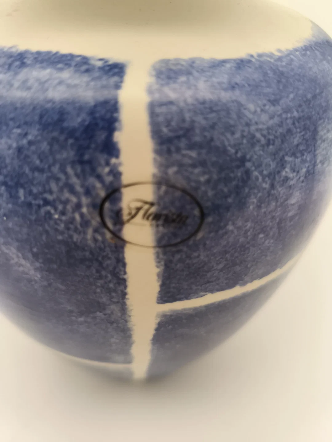 Vase blau/weiß Keramik – Bild 3