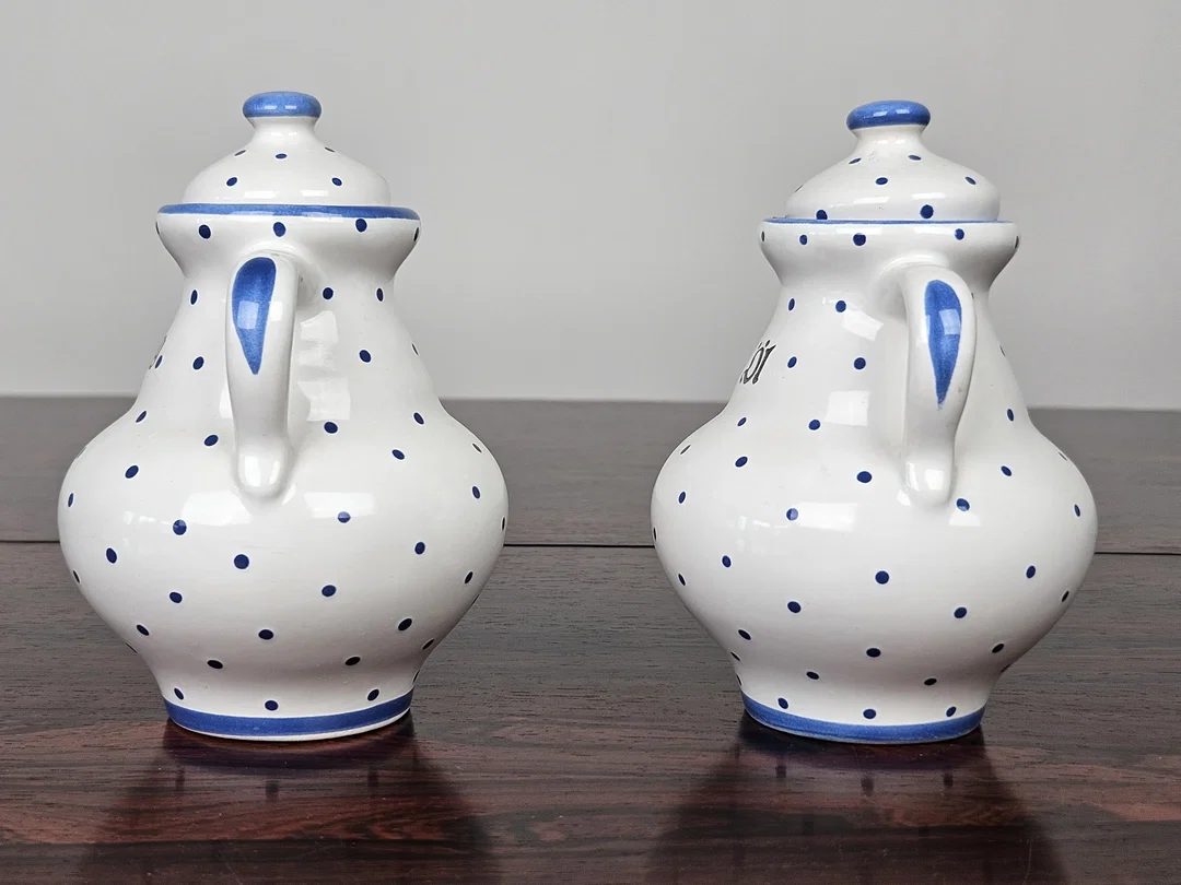 Gmundner Keramik Essig/Öl-Set - blau getupft – Bild 2