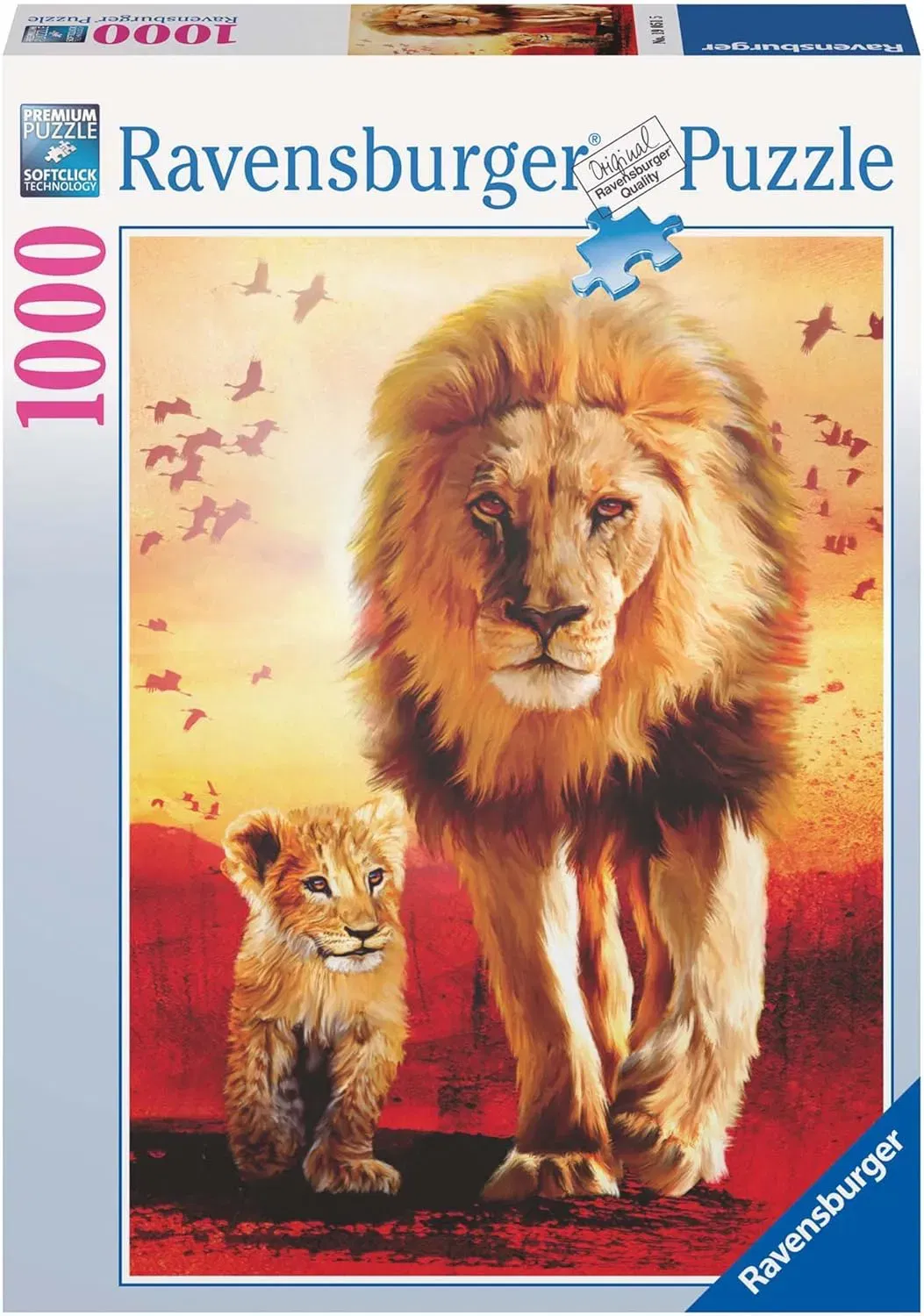 Ravensburger Puzzle „Löwe mit Jungem“ – 1000 Teile, Premium Softclick Technology, originalverschweißt - Bild 1