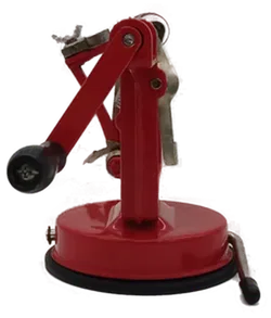 Manueller Obst-/Gemüseschäler mit Handkurbel in rot - Bild 4