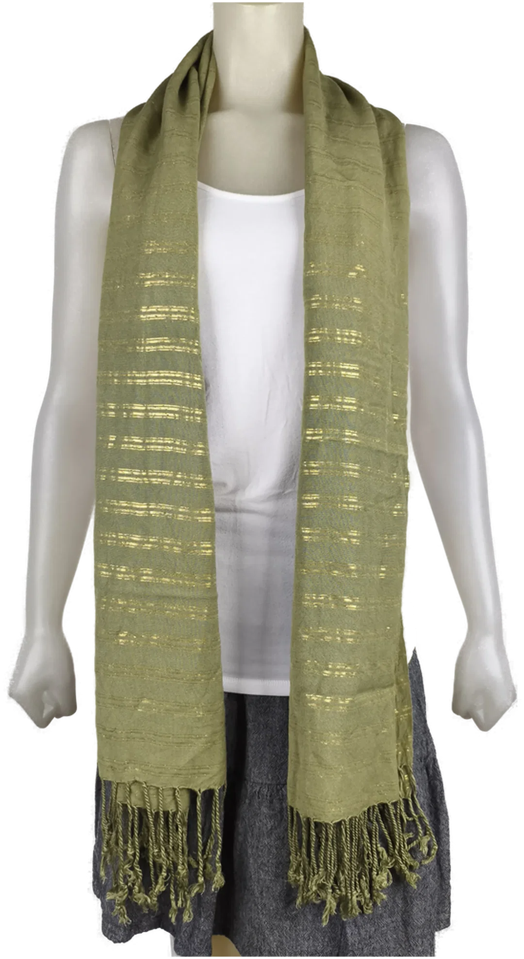 Schaltuch Damen, grün mit Gold – Bild 2
