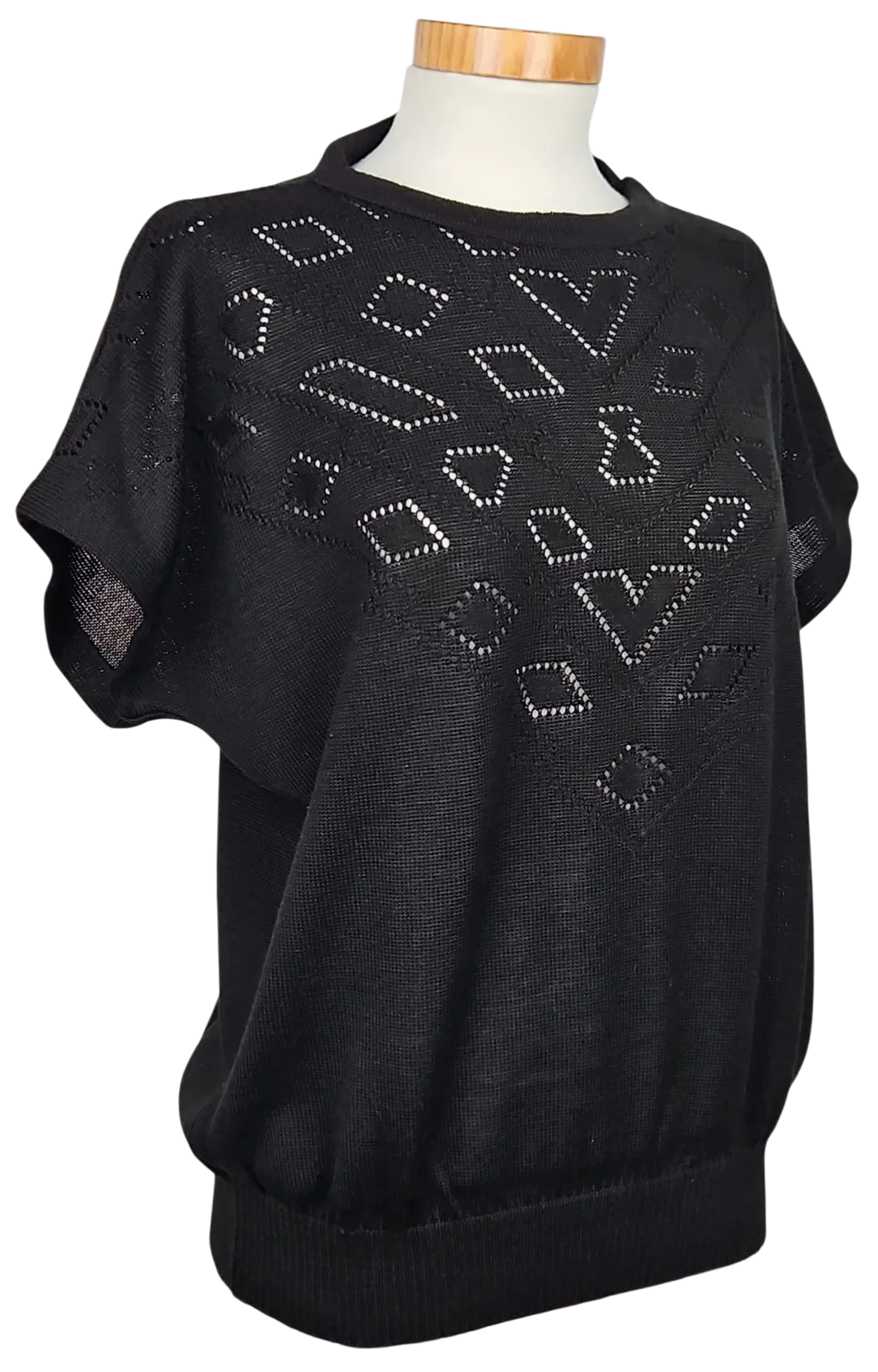 ACRYL Vintage Damen Shirt, schwarz - Gr. L  – Bild 2