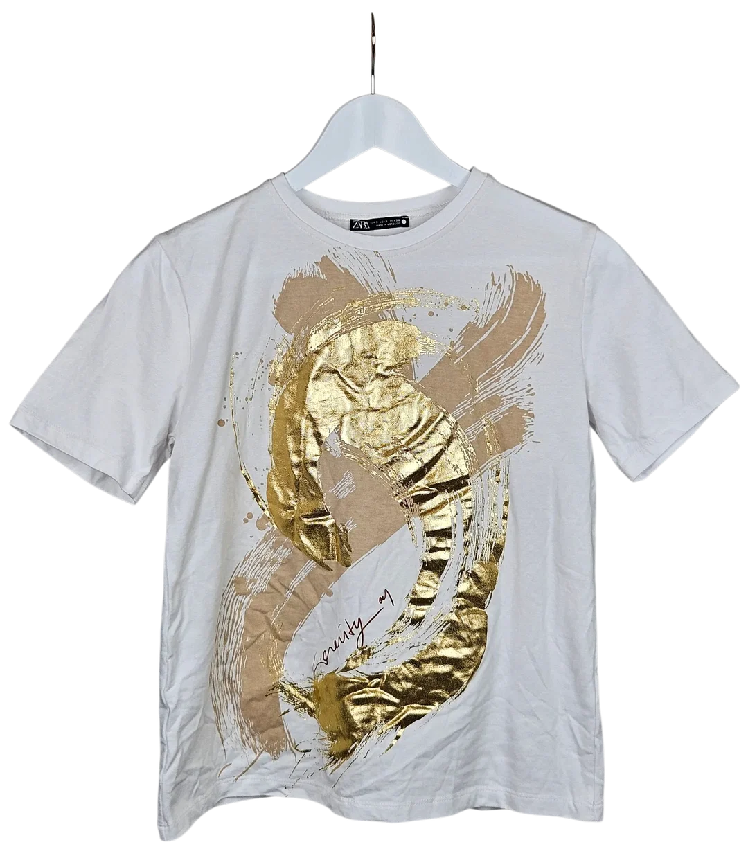 ZARA Damen T-Shirt, weiß - Größe S - Bild 1
