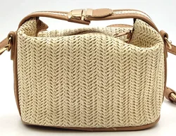 Strohumhängetasche Damen beige  - Bild 3