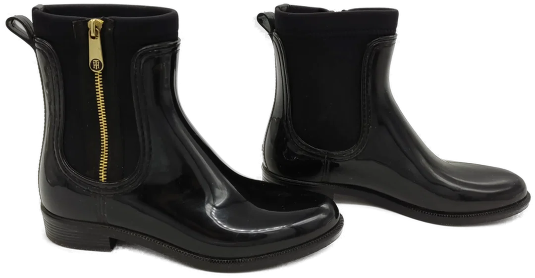 Tommy Hilfiger Damen Gummistiefel Gr. 39 Schwarz – Bild 2