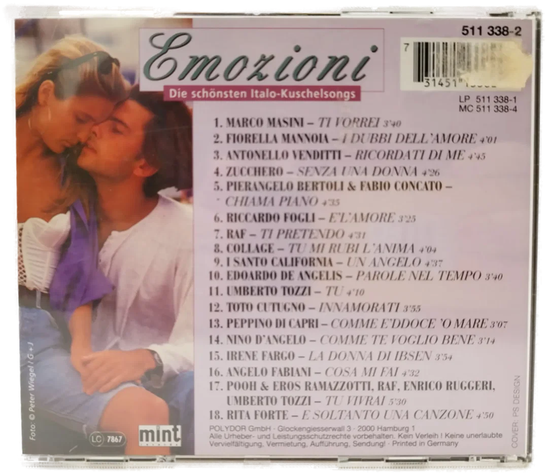 Emozioni, Die schönsten Italo-Kuschelsongs - CD – Bild 2