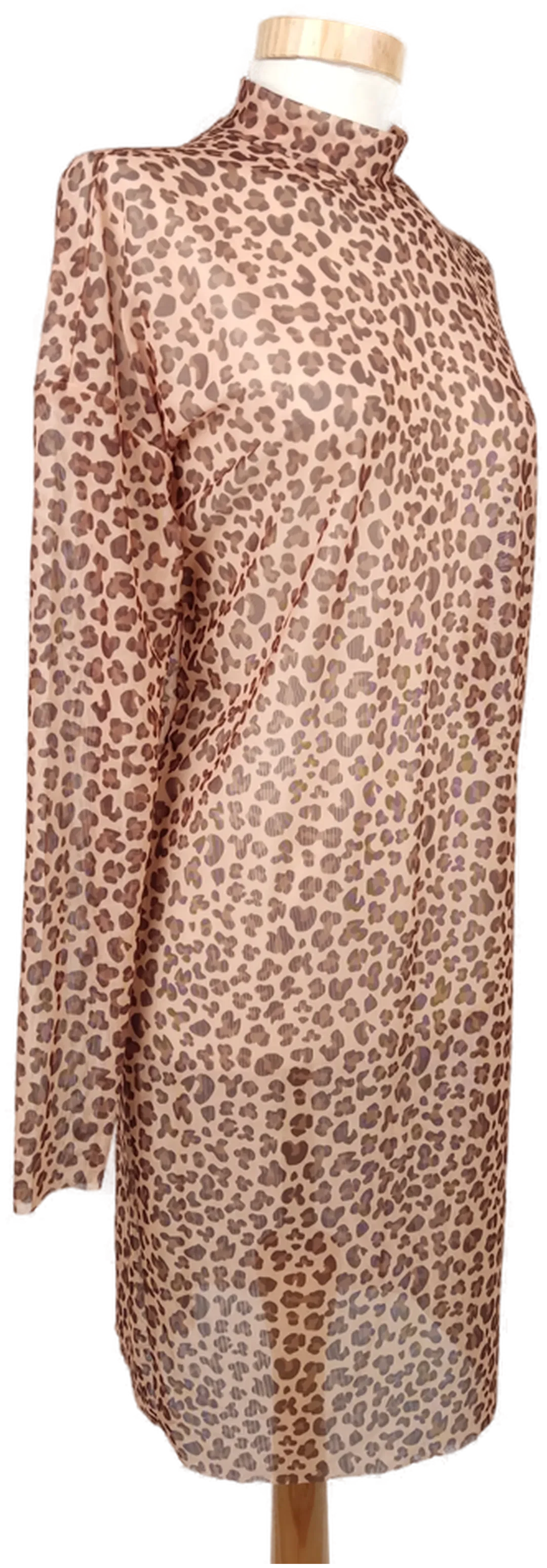 Pieces Damen Transparent-Kleid, beige/braun- Gr. XS – Bild 2
