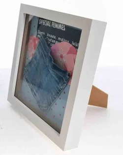 Kreative Upcycling-Spardose "Jeans-Pocket" im Objektrahmen – Vorschau 2