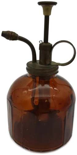 Ölpumpflasche Glas braun, Höhe: ca. 14 cm Retro - Bild 3