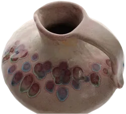 Handgefertigter Keramik-Krug & Teller – Pastellfarben mit abstraktem Blüten-/Blasendekor - Bild 2