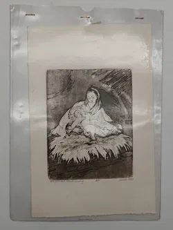 Original Radierung der Geburt Christi - Köll 1987 - Bild 1