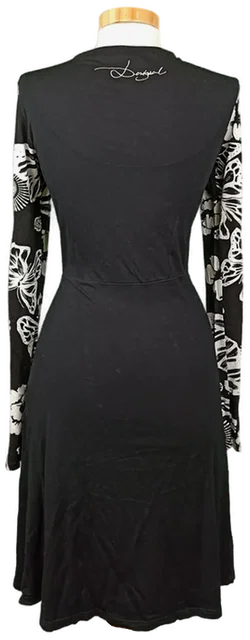 Desigual Damen Midikleid schwarz mit Pailletten gemustert Gr. L - Bild 2