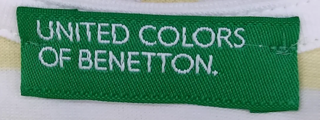 United Colors of Benetton Kindershirt gelb/weiß Gr. M – Bild 3