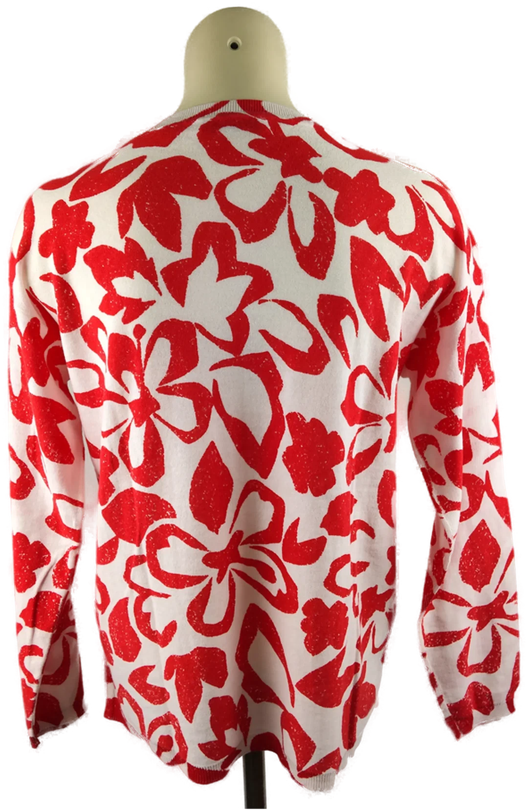 Bonita Damenpullover Baumwolle Rot-Weiß Geblümt | Frühlingslook – Bild 3