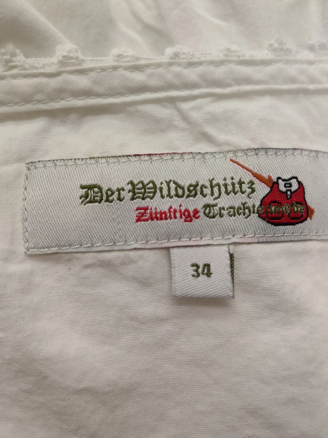 Damendirndl-Bluse Der Wildschütz Baumwolle Gr. 34 | Traditionsstück – Bild 4