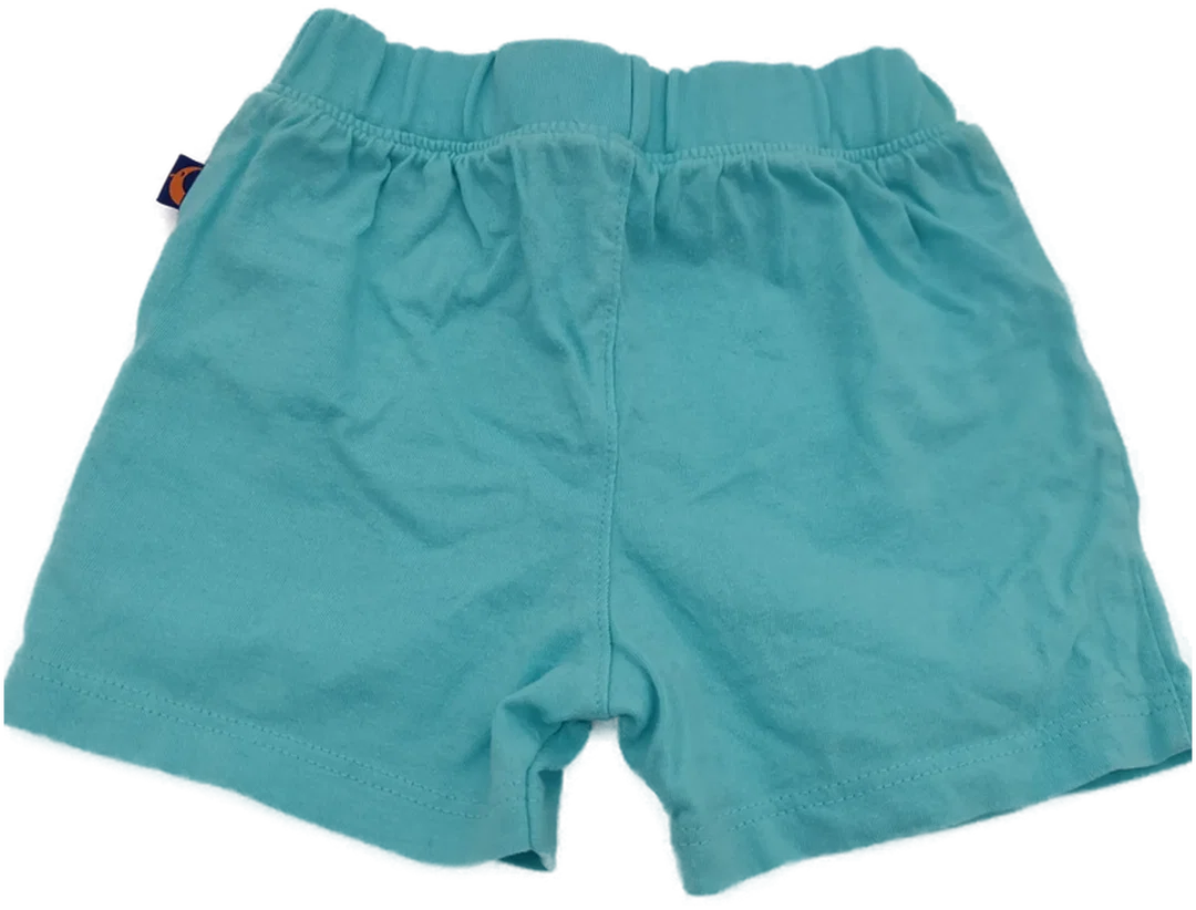 Babyhose kurz mit Gummizugbund und Kordel, türkis, Größe 62 (geschätzt) – Bild 2