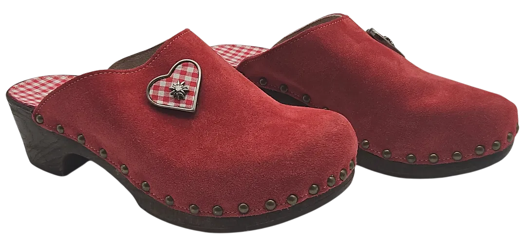 Alpenglück Damen Clog, rot/braun - Gr. 40 - Bild 1