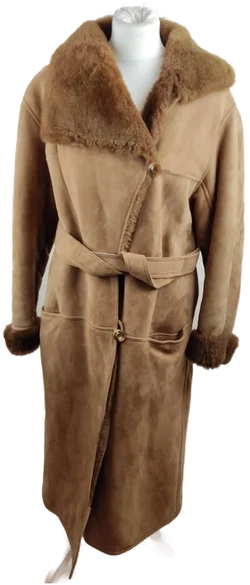 Damen Ledermantel in Braun, Größe 38 | Vintage-Klassiker – Vorschau 1