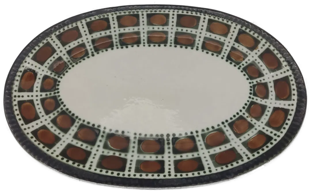 Boch Belgium Servierplatte oval grün/ocker - Bild 4