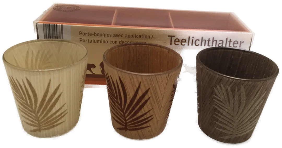 Set 3 Stk. Teelichthalter, Glas, neu - Bild 1