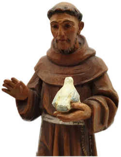Holzstatue, handgeschnitzt aus Südtirol, Franz v. Assisi | Liebevoll Gealtert - Bild 5