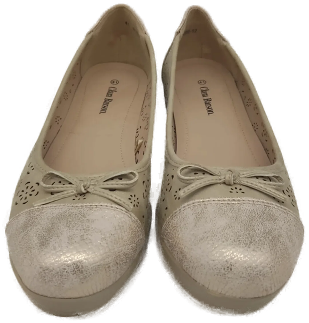 CLARA BARSON Damen Halbschuhe, Gold mit Keilabsatz, Gr. 41 - Bild 1