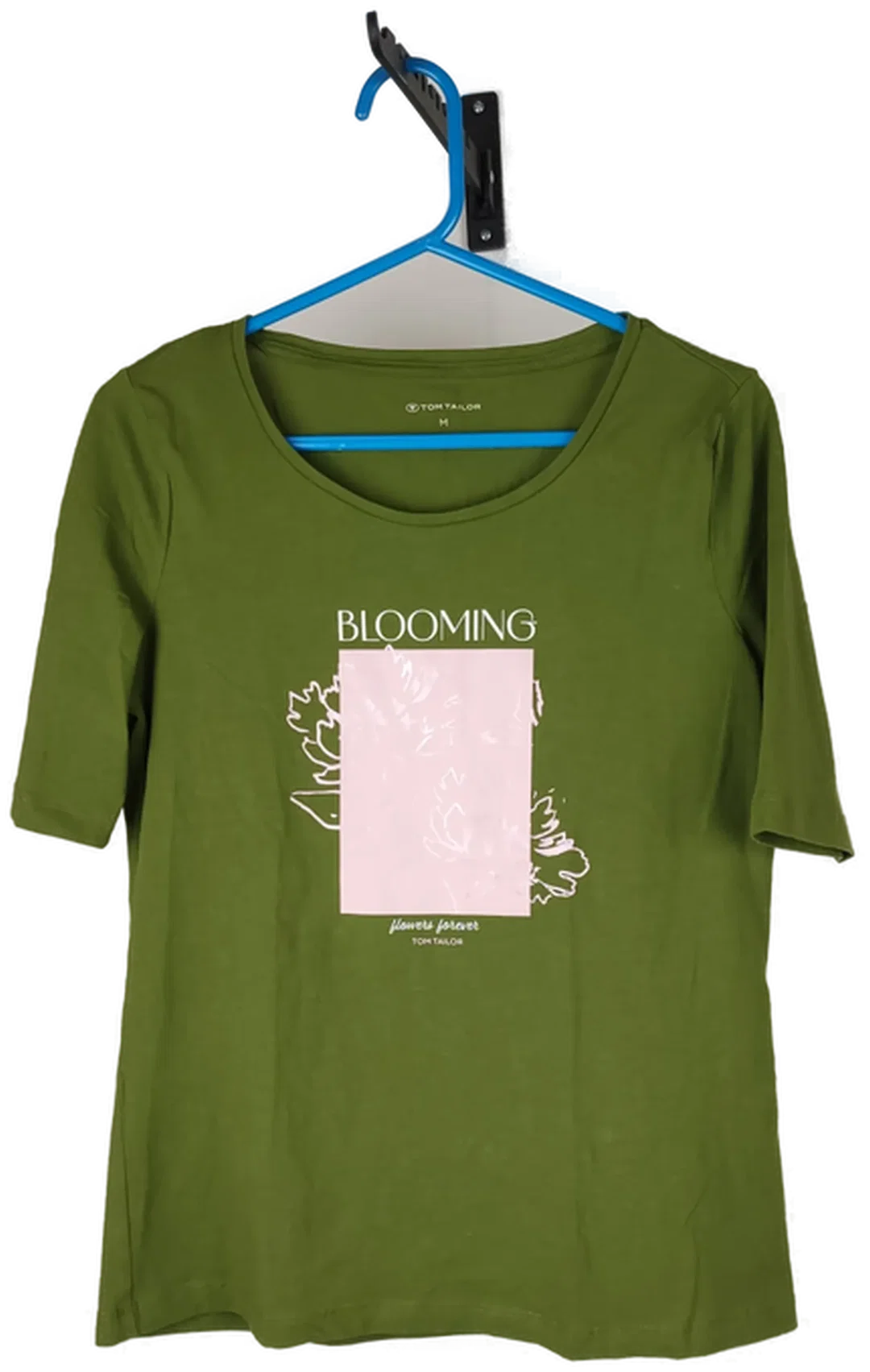 Tom Tailor Damen T-Shirt Grün Mit Rosa Blumenprint | Jeans-Begleiter - Bild 4