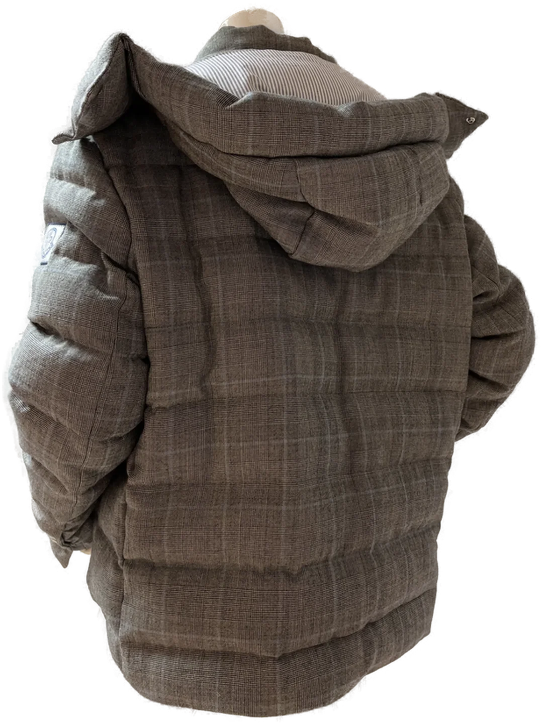MONCLER Jacke Game Bleu mit Kapuze grau kariert Gr, 4 – Bild 2