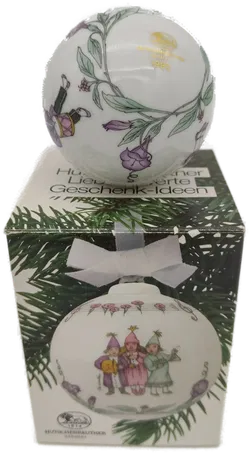 Hutschenreuther Weihnachtskugel 1990 aus Porzellan mit Originalverpackung,  - Bild 3