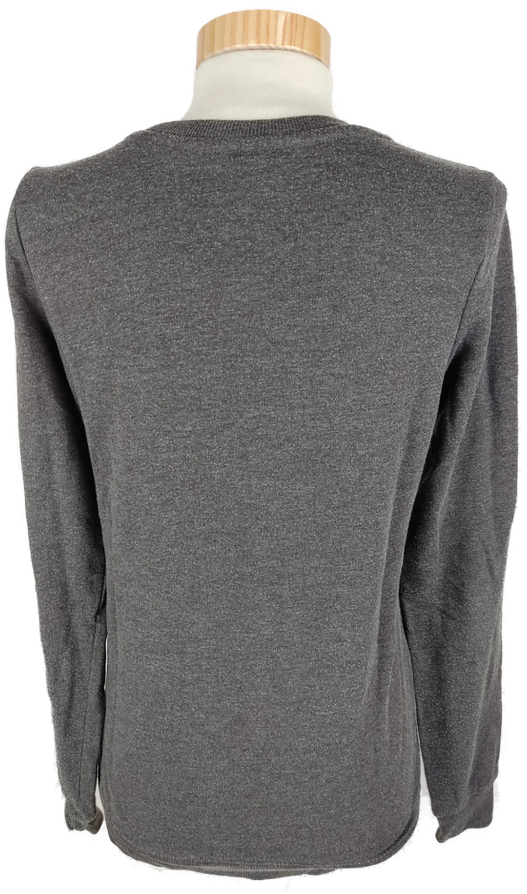 Pullover "Blinde Date" langarm mit Rundhalsausschnitt, dunkelgrau mit Aufdruck, Größe XS – Bild 3