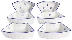 Vintage Servierset aus Keramik mit Korb – 7-teilig, rund - Bild 5