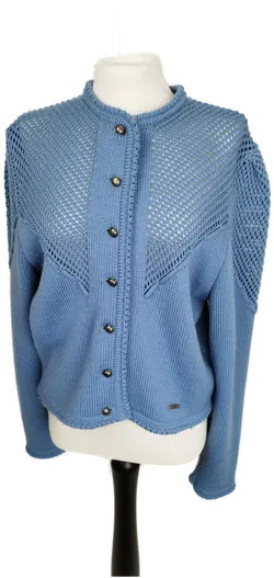 Geyer - Strickjacke hellblau Gr. M /reine Schurwolle /Vintage made in Austria  - Bild 1