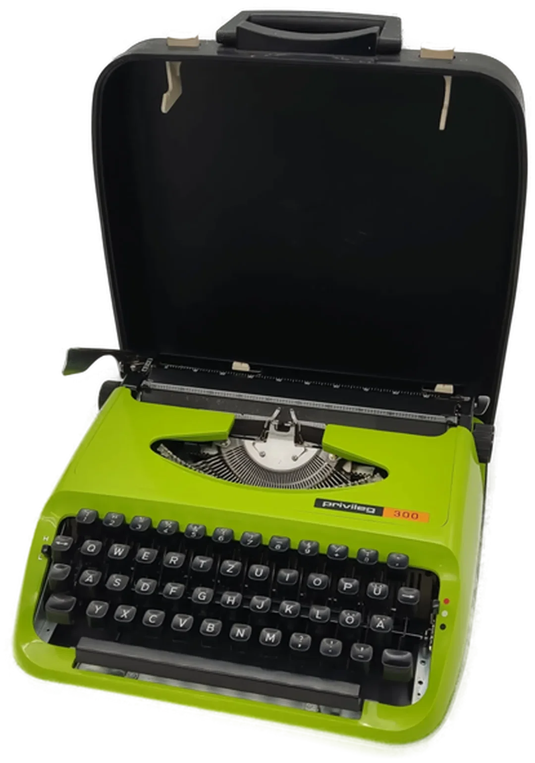  PRIVILEG 300 Retro Schreibmaschine in grün mit Koffer aus den 1960ern – Bild 2