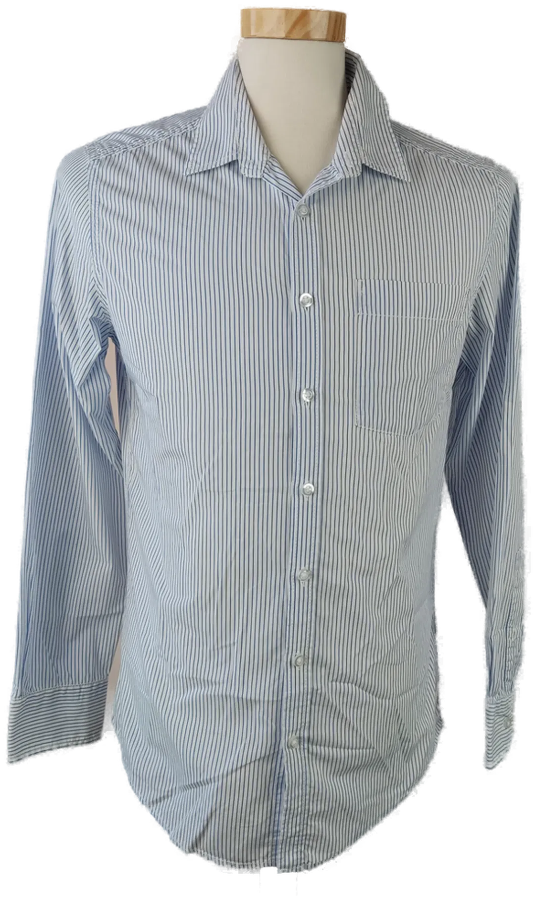 17&CO Herrenhemd blau, weiß längsgestreift - M - Bild 1
