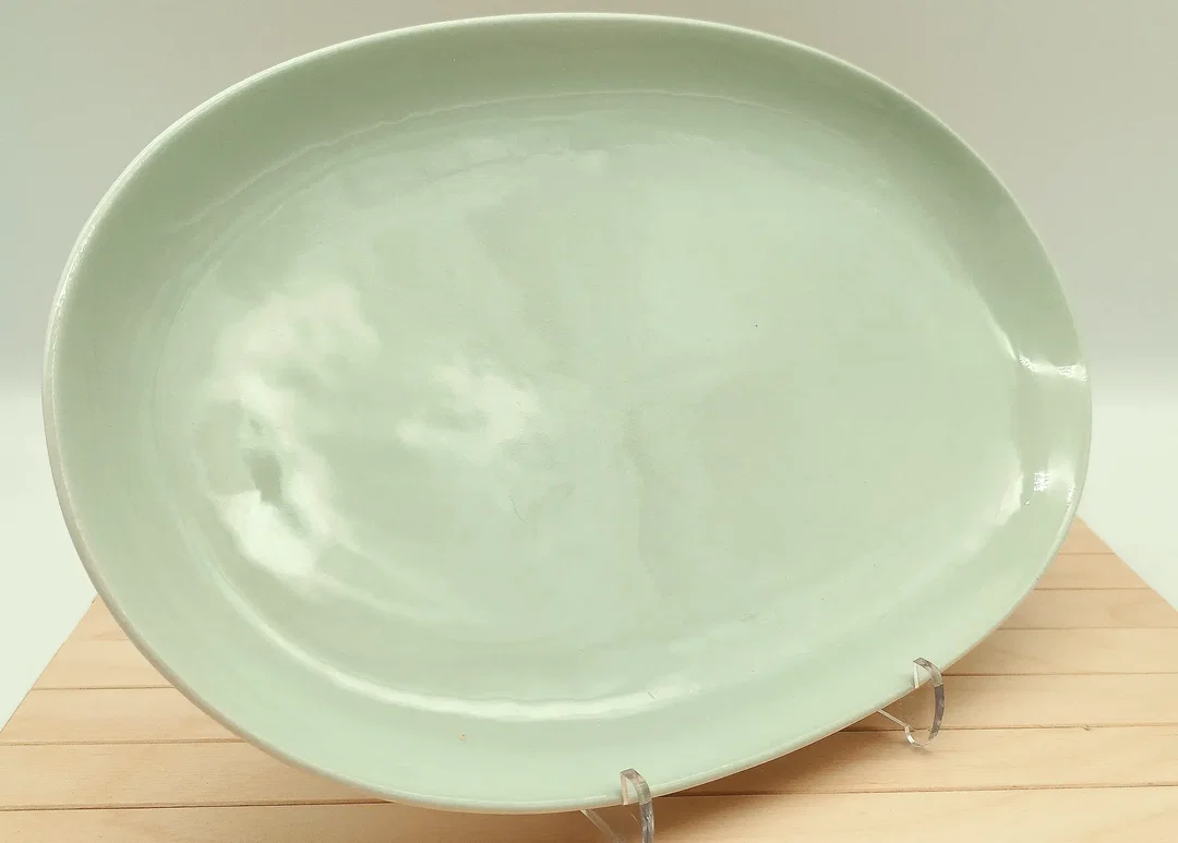 Bratenplatte oval, Lilien Porzellan, Daisy, mint  – Bild 1