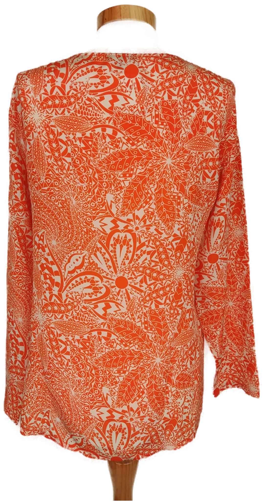 Jones Damen Bluse cremeweiß/orange gemustert - XS/34 – Bild 2