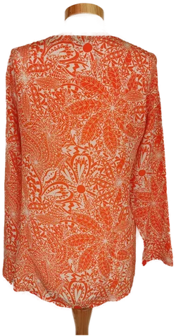 Jones Damen Bluse cremeweiß/orange gemustert - XS/34 – Vorschau 2