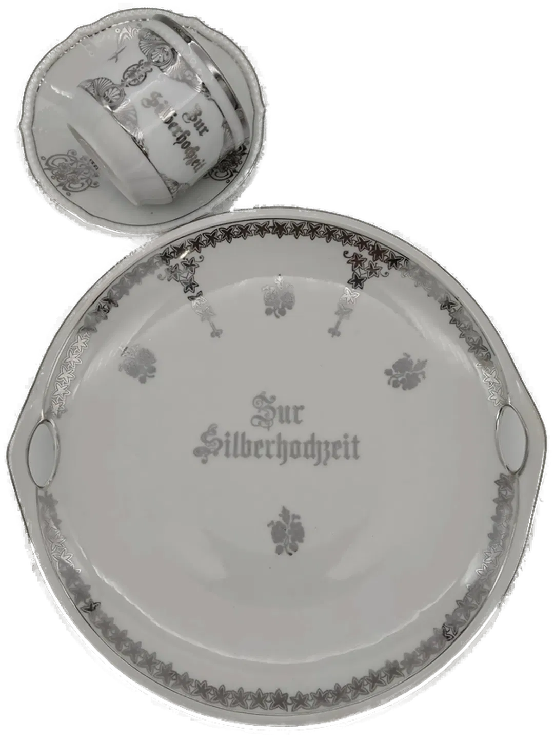 3-tlg. Tafelservice Sonstige Silberhochzeit | Festliches Andenken - Bild 4