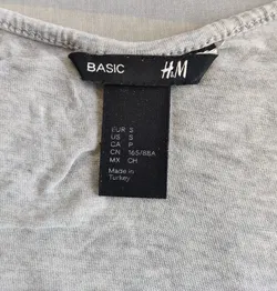 H&M Basic, Damen Top grau - Gr. S/ EUR 36 - Bild 2