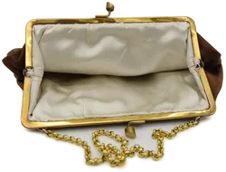 Kleine Damen Handtasche Samt braun - Bild 3