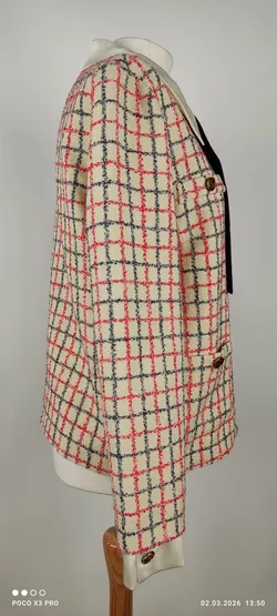Gucci Karierte Tweed-Jacke mit Schleife - Bild 4