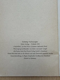 Buch Der Kleine Prinz Ausgabe Frühjahr 1953 – Vorschau 2