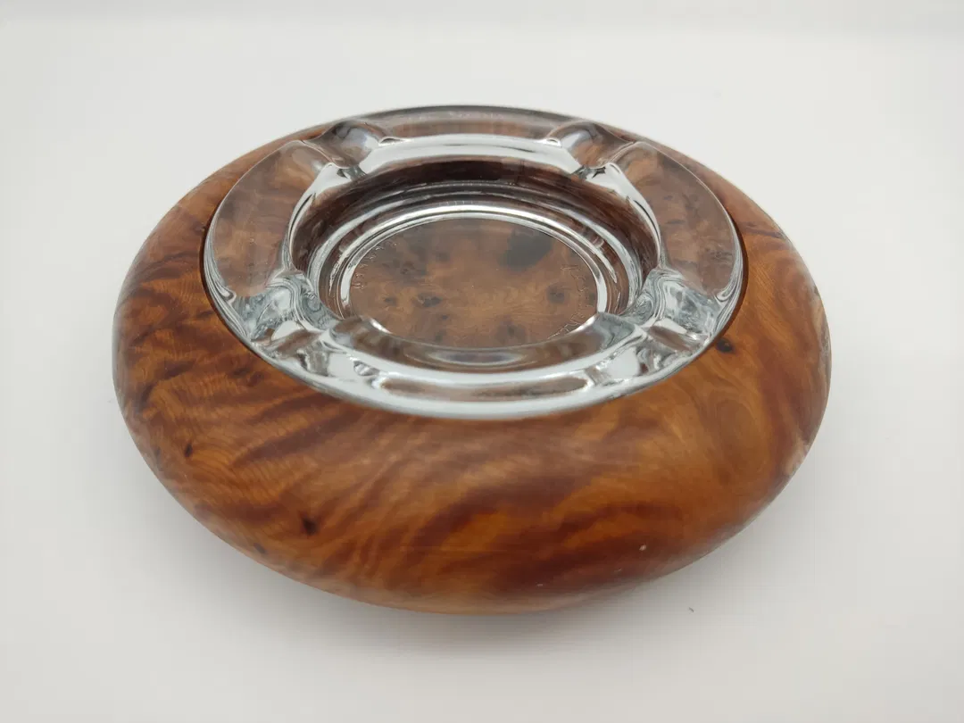 Aschenbecher Glas/Wurzelholz - Bild 3