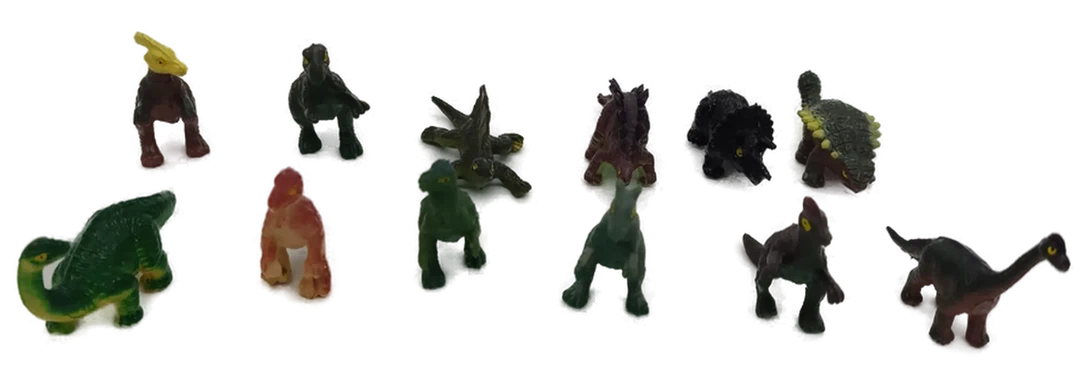 Kleine Dinosaurier Figuren aus Gummi ca 6cm Konvolut 12 Stück  – Bild 3